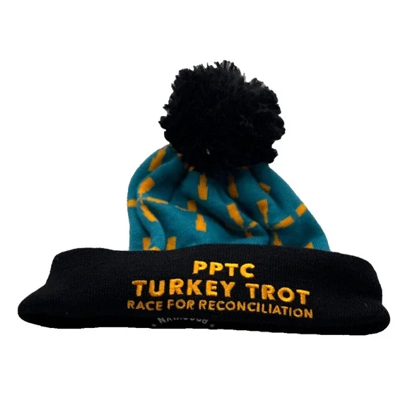 Prospect Park Brooklyn NY Turkey Trot Beanie Hat Locale NYC Rare Winter Pom NWT - Picture 11 of 15